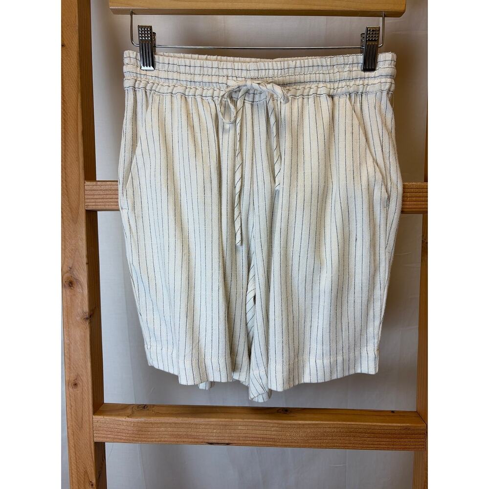 NWT Soya Concept Cream & Black Striped Shorts #0456 SZ XXL Linen Blend - Picture 1 of 5